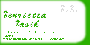 henrietta kasik business card